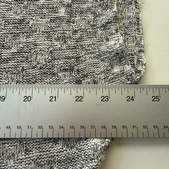 M. Rena Knit Sweater Gray Marled Textured Dolman Short Sleeves USA Made Size L - Picture 11 of 15